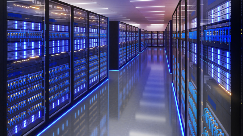 data center with multiple rows of fully operational server racks. modern telecommunications, artificial intelligence,server room,3d rendering data center with multiple rows of fully operational server racks. modern telecommunications, artificial intelligence,server room,3d rendering